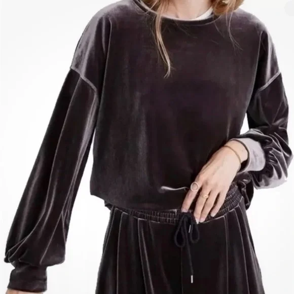 Madewell Women’s Sweater- Velvet Pullover-Long Sleeve-Brown XXL - Picture 2 of 13